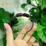  Vòng tay lu thống chạm mix ngũ điếu đá mắt hổ nâu đỏ hợp mệnh hỏa và mệnh thổ tài lộc may mắn 