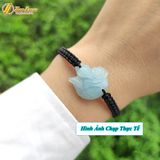  Vòng Chỉ May Mắn Bện Mặt Hồ Ly Chúa Ôm Hoa Đá Aquamarine phụ trợ tình duyên - Tuệ Lâm 