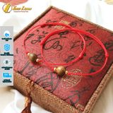  Vòng tay chỉ đỏ may mắn mix hạt trầm hương bi bạc mạ vàng may mắn bình an - Tuệ Lâm 