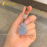  Dây Chuyền Mặt Hồ Ly Chúa Chín Đuôi Lệch Đùi Đá Aquamarine Hợp Mệnh Mộc Thủy Trợ Duyên May Mắn 