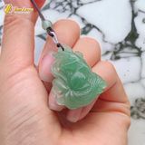  Dây chuyền mặt hồ ly chúa 9 đuôi thủng thạch anh xanh hợp mệnh mộc hỏa, trợ duyên may mắn 