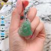 Dây chuyền mặt hồ ly chúa 9 đuôi thủng thạch anh xanh hợp mệnh mộc hỏa, trợ duyên may mắn