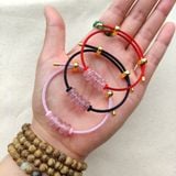  Vòng Tay Ngũ Điếu Đá Thạch Anh Dâu Tây Hồng Hợp Mệnh Hỏa Thổ Mang Lại Tài Lộc 