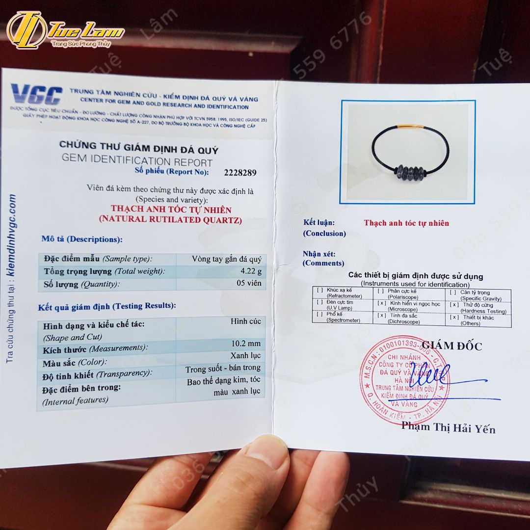  Vòng tay ngũ điếu đá thạch anh tóc xanh hợp mệnh mộc hỏa, chiêu tài hút lộc may mắn bình an 