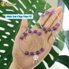 Lắc tay bạc nữ hạt đá thạch anh tím mix charm bạc dream catcher họa tiết xinh xắn may mắn 