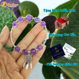  Lắc tay bạc nữ hạt đá thạch anh tím mix charm bạc dream catcher họa tiết xinh xắn may mắn 