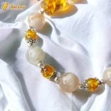  Lắc tay bạc nữ hạt mã não liên hoa lu thống amber mix charm mèo thần tài may mắn 