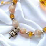  Lắc tay bạc nữ hạt mã não liên hoa lu thống amber mix charm mèo thần tài may mắn 