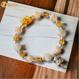  Lắc tay bạc nữ hạt mã não liên hoa lu thống amber mix charm mèo thần tài may mắn 