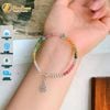 Lắc tay bạc nữ hạt đá tourmaline mix charm bạc cỏ 4 lá xinh xắn, may mắn, bình an
