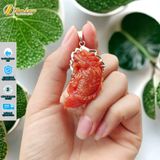  Mặt dây chuyền cá chép hóa rồng ngọc huyết jade bọc bạc hợp mệnh hỏa thổ may mắn bình an 