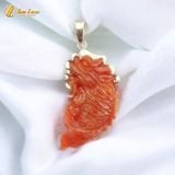  Mặt dây chuyền cá chép hóa rồng ngọc huyết jade bọc bạc hợp mệnh hỏa thổ may mắn bình an 