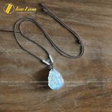  Dây Chuyền Mặt Hồ Ly Chúa Chín Đuôi Lệch Đùi Đá Aquamarine Hợp Mệnh Mộc Thủy Trợ Duyên May Mắn 