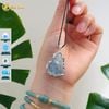 Dây chuyền mặt hồ ly chúa chín đuôi thủng đá aquamarine bọc bạc hợp mệnh thủy mộc trợ duyên may mắn