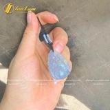  Dây Chuyền Mặt Hồ Ly Chúa Chín Đuôi Lệch Đùi Đá Aquamarine Hợp Mệnh Mộc Thủy Trợ Duyên May Mắn 
