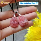  Dây chuyền mặt hồ ly chúa dáng xòe đuôi đá đào hoa hợp mệnh trợ duyên may mắn 