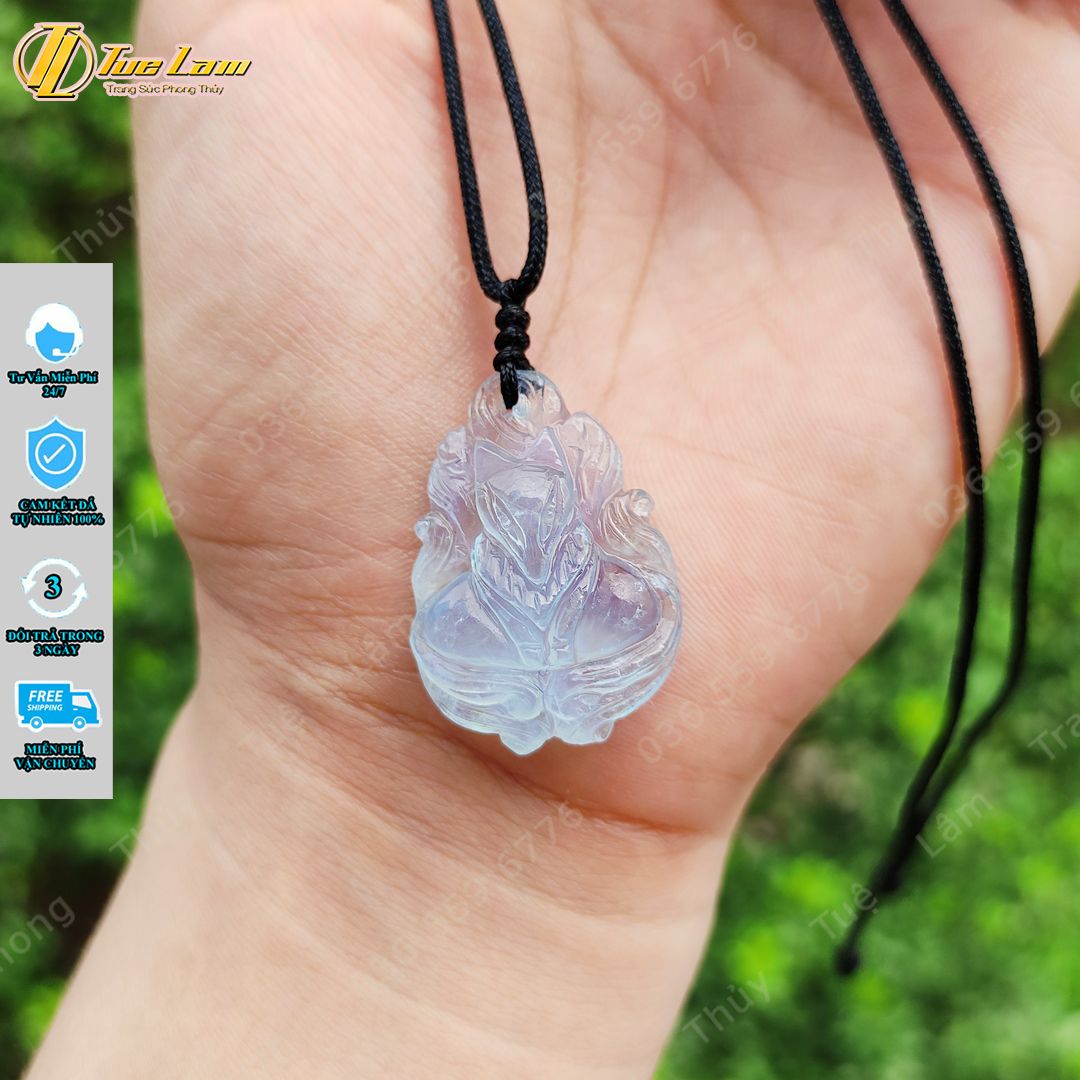 Mặt Dây Chuyền Nữ Hồ Ly 9 Đuôi Đá Aquamarine Mệnh Thủy - Tuệ Lâm – Trang Sức Phong Thủy Tuệ Lâm