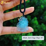  Dây chuyền mặt hồ ly chúa dáng đuôi thủng aquamarine hợp mệnh thủy mộc trợ duyên may mắn 