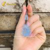Dây Chuyền Mặt Hồ Ly Chúa Chín Đuôi Lệch Đùi Đá Aquamarine Hợp Mệnh Mộc Thủy Trợ Duyên May Mắn