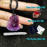  Dây chuyền mặt hồ ly chúa chín đuôi thủng đá thạch anh tím hợp mệnh hỏa thổ may mắn trợ duyên 