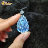  Dây chuyền mặt hồ ly chúa đá moonstone tự nhiên, hồ ly chín đuôi đá mặt trăng trợ tình duyên may mắn - Tuệ Lâm 