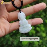  Dây Chuyền Mặt Phật Quan Âm Bồ Tát Đá Bạch Ngọc Hợp Mệnh Bình An May Mắn 