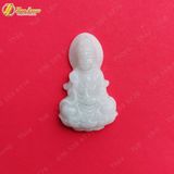  Dây Chuyền Mặt Phật Quan Âm Bồ Tát Đá Bạch Ngọc Hợp Mệnh Bình An May Mắn 