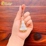 Dây chuyền mặt phật Thích Ca Mâu Ni bạch ngọc bọc vàng 10k bình an may mắn hợp mệnh kim thủy 