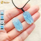  Dây chuyền mặt ve sầu aquamarine, hợp mệnh thủy, mộc, mang lại may mắn bình an - Tuệ Lâm 