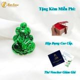  Dây chuyền mặt hồ ly chúa 9 đuôi cuộn dưới ngọc sơn thủy xanh hợp mệnh trợ duyên may mắn 