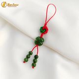  Dây treo ốp điện thoại bện handmade biểu tượng cát tường cỏ 4 lá ngọc bích cầu may mắn bình an 