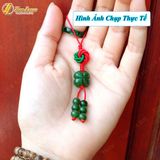  Dây treo ốp điện thoại bện handmade biểu tượng cát tường cỏ 4 lá ngọc bích cầu may mắn bình an 