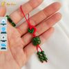 Dây treo ốp điện thoại bện handmade biểu tượng cát tường cỏ 4 lá ngọc bích cầu may mắn bình an