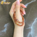  Chuỗi Vòng Tay Đá Thạch Anh Tóc Nâu Cuốn Nhiều Vòng mix Lu Thống charm vàng 10k May Mắn - Tài Lộc - Hợp Mệnh 