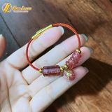  Vòng tay ngũ điếu mix lu thống treo túi tiền thạch anh tóc đỏ tài lộc hợp mệnh may mắn 