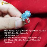  Nhẫn Bạc Nữ Tỳ Hưu Tài Lộc Đá Aquamarine Mệnh Thủy - Tuệ Lâm 