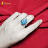  Nhẫn bạc nữ tỳ hưu đá aquamarine hợp mệnh thủy mộc chiêu tài hút lộc 