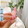 Vòng tay mặt hồ ly chúa 9 đuôi ôm hoa đá thạch anh hồng hợp mệnh hỏa thổ trợ duyên