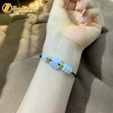  Vòng tay ngũ điếu mix cỏ 4 lá bạch ngọc charm bi cầu vàng 10k tài lộc hợp mệnh may mắn 