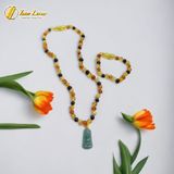  Bộ trang sức amber cho bé vòng hổ phách nhiều màu mix tiểu phật lam ngọc bình an may mắn 