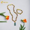 Bộ trang sức amber cho bé vòng hổ phách nhiều màu mix tiểu phật lam ngọc bình an may mắn