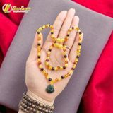  Bộ trang sức amber cho bé vòng hổ phách nhiều màu mix mặt phật di lặc lam ngọc bình an may mắn 