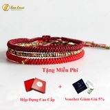  [DIY bracelets] Vòng Tay Set 3 Vòng Chỉ Tây Tạng Tông Đỏ Tươi Đỏ Đô Ngũ Sắc - Tuệ Lâm 