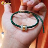  Vòng tay lu thống ngọc phỉ thúy tài lộc bện chỉ xanh rêu may mắn bình an, chiêu tài lộc 