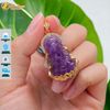 Dây chuyền phật quan âm bồ tát đá thạch anh tím hợp mệnh hỏa mệnh thổ bọc vàng 10k bình an may mắn