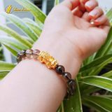  Vòng Tay Đá Thạch Anh Khói Tỳ Hưu Vàng 