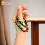  Vòng tay đôi nam nữ gỗ trầm hương tốc vườn mùi thơm dịu nhẹ mix lu thống ngọc sơn thủy xanh tài lộc 