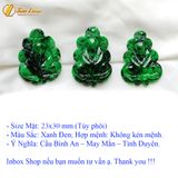  Dây chuyền mặt hồ ly chúa 9 đuôi cuộn dưới ngọc sơn thủy xanh hợp mệnh trợ duyên may mắn 