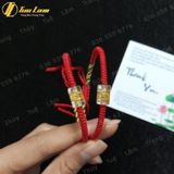  Vòng tay chỉ đỏ may mắn bện handmade hạt lu thống đá thạch anh trắng khắc chú - Tuệ Lâm 