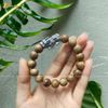  Vòng tay gỗ trầm hương rừng banh lào size 12 li mix tỳ hưu bạc si đen tài lộc may mắn 